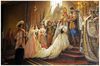 Uhorský palatín Július Andrássy korunuje rakúsko-uhorskú cisárovnú Alžbetu Bavorskú - zvanú Sissi